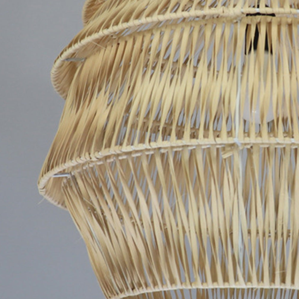 Handcrafted Pagoda Shape Rattan Pendant Light