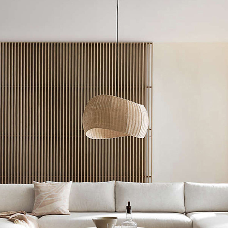 Natural Rattan Pendant Lampshade Wicker Hanging Light