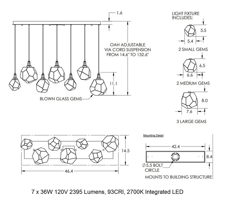 Gem Linear Pendant Light