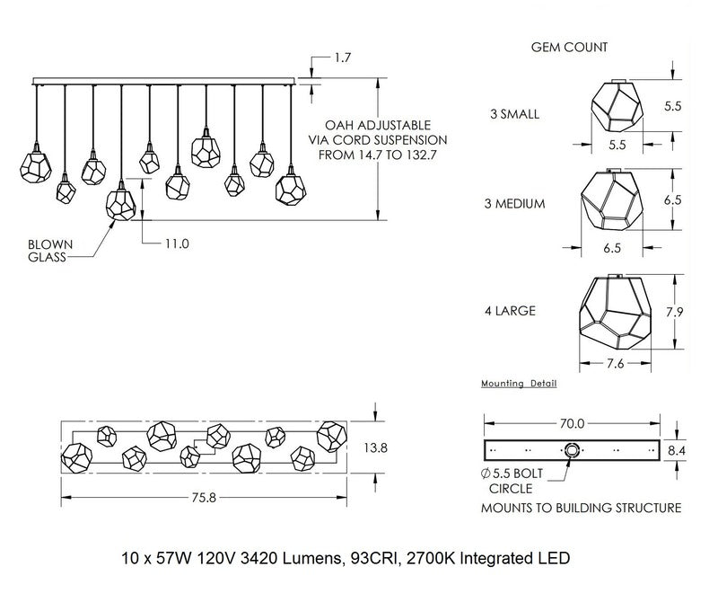 Gem Linear Pendant Light