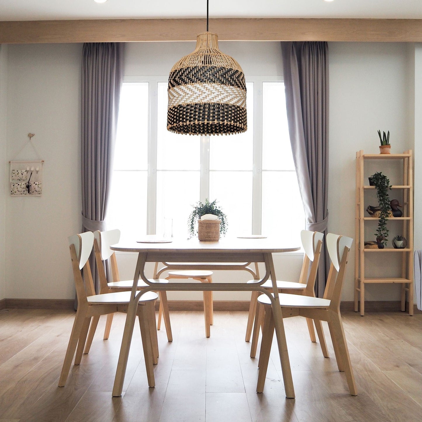 Rattan Pendant Light Handwoven Hanging Light Fixture