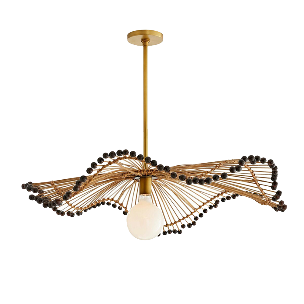 Modern Hand-Woven Rattan Pendant Light For Kitchen Island