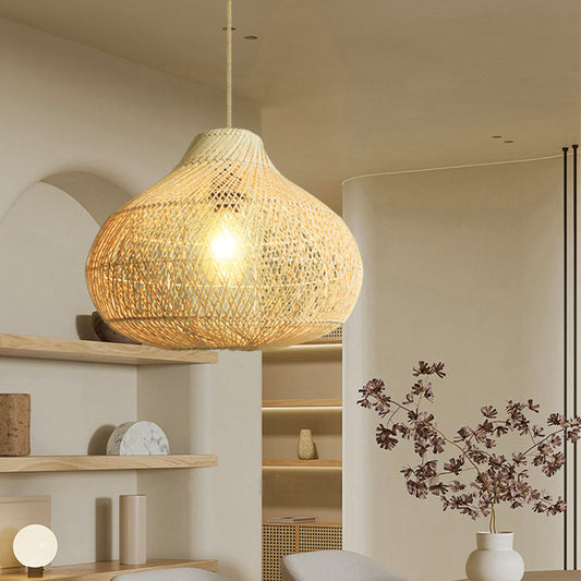 Natural Rattan Pendant Lamp Shade for Living Room