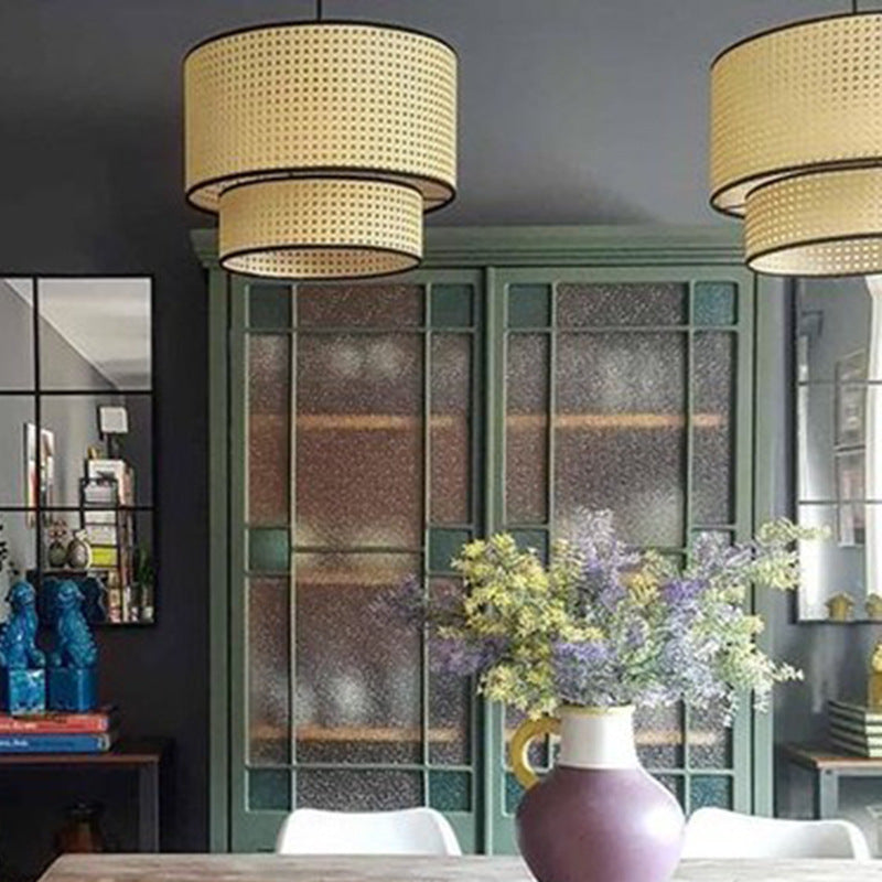 Handwoven Rattan Pendant Light Decorative Lantern Hanging Light