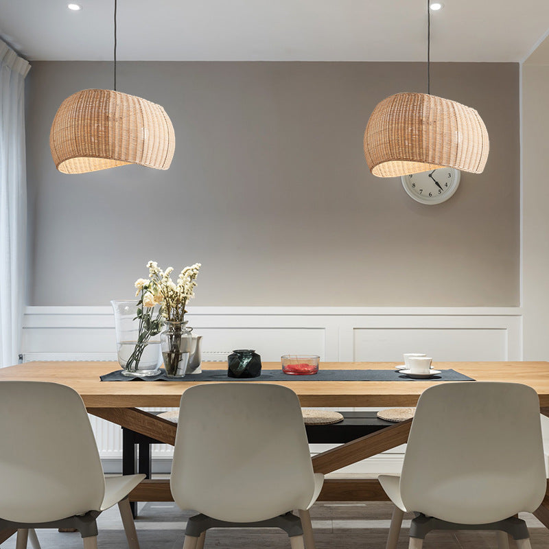 Natural Rattan Pendant Lampshade Wicker Hanging Light