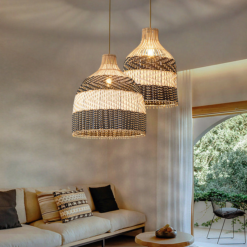 Rattan Pendant Light Handwoven Hanging Light Fixture