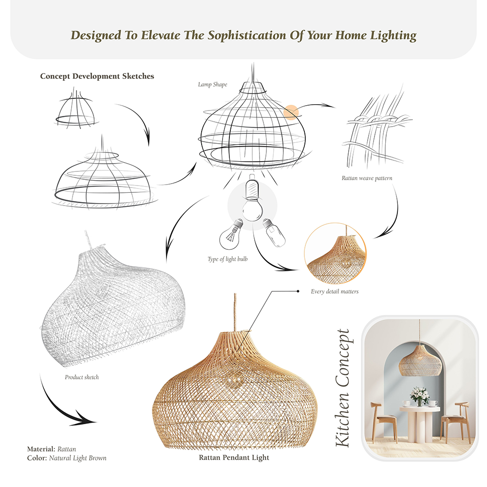 Farmhouse Dome Boho Pendant Light