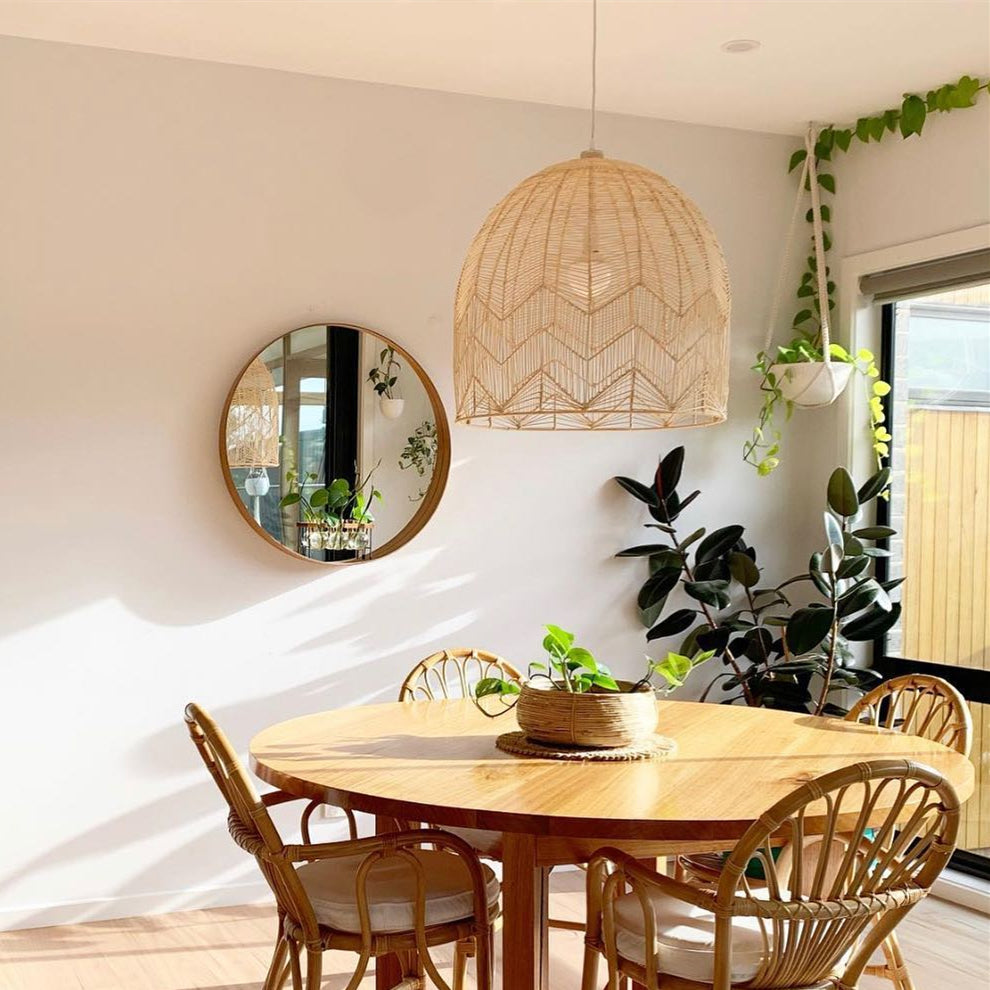Nordic Rattan Pendant Lamp Shade Designer Hanging Light