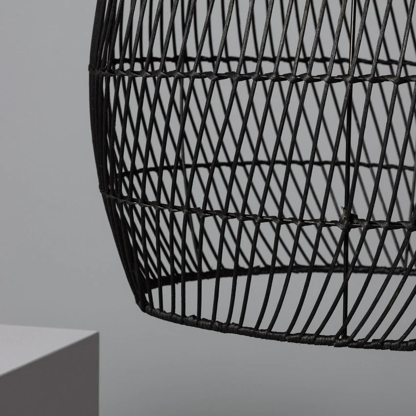 Handmade Woven Rattan Pendant Light Over Island