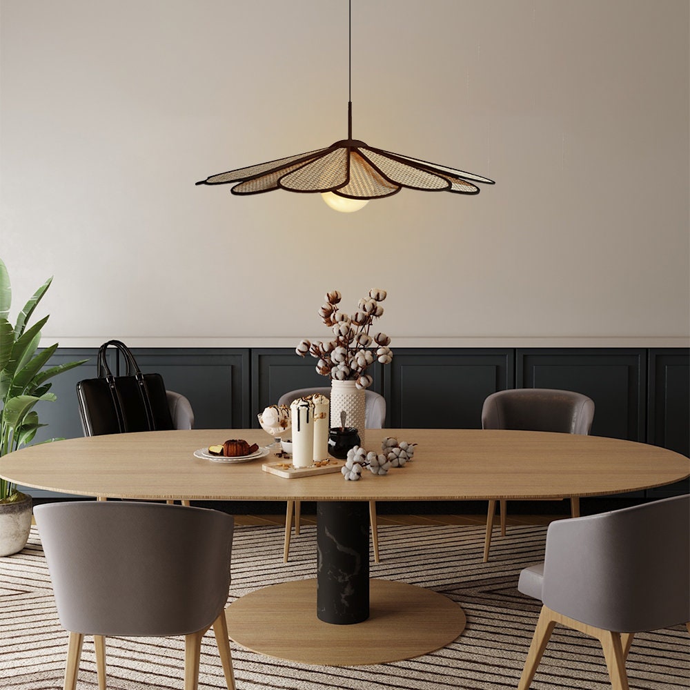 Modern Farmhouse Pendant Lighting Rattan Hanging Light