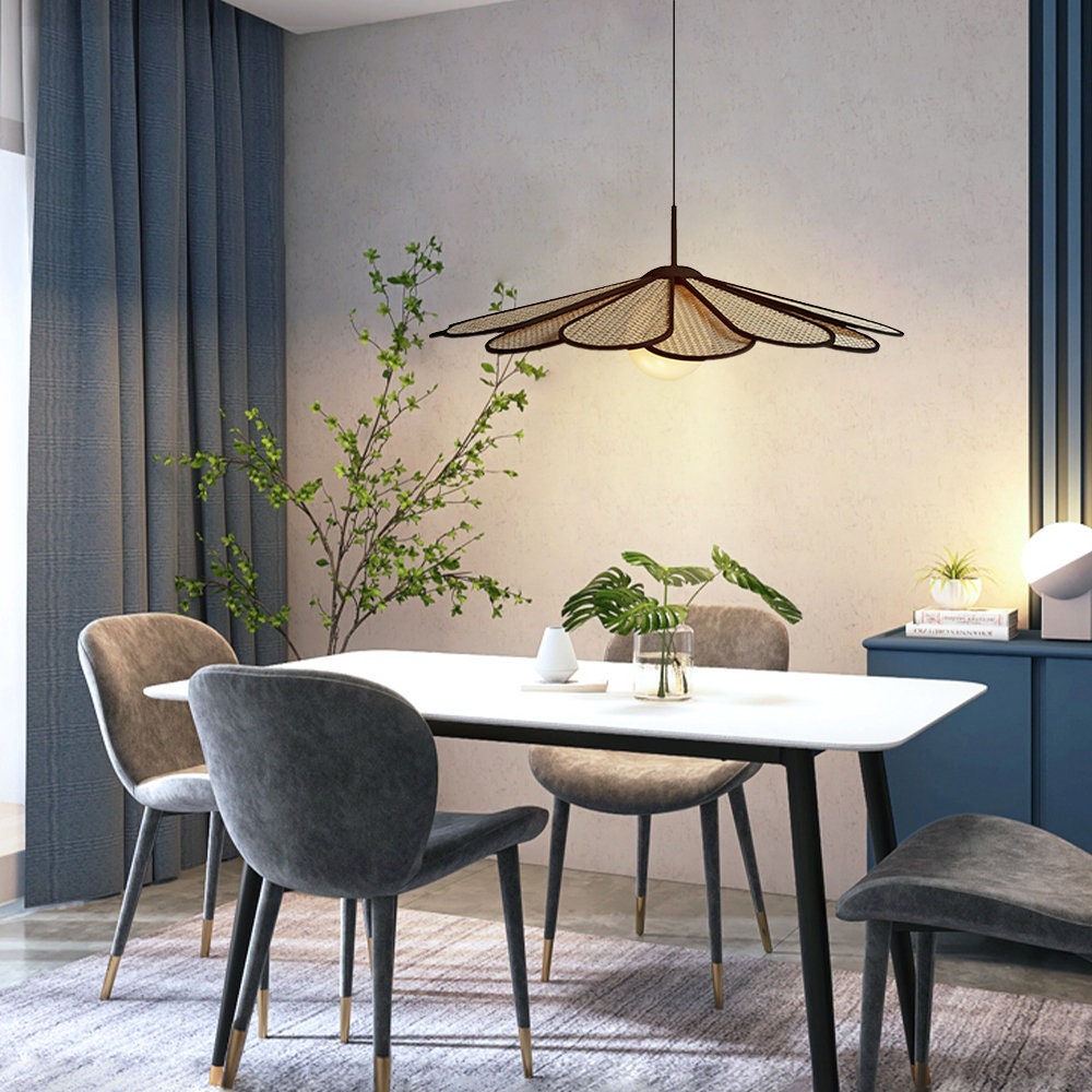 Modern Farmhouse Pendant Lighting Rattan Hanging Light