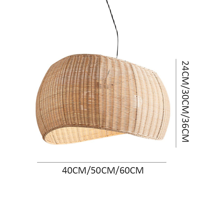 Natural Rattan Pendant Lampshade Wicker Hanging Light