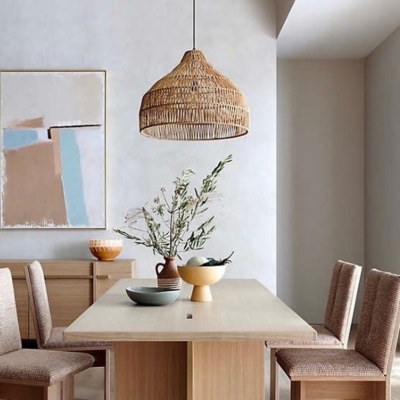 Rattan Pendant Light Woven Jute Pendant Light