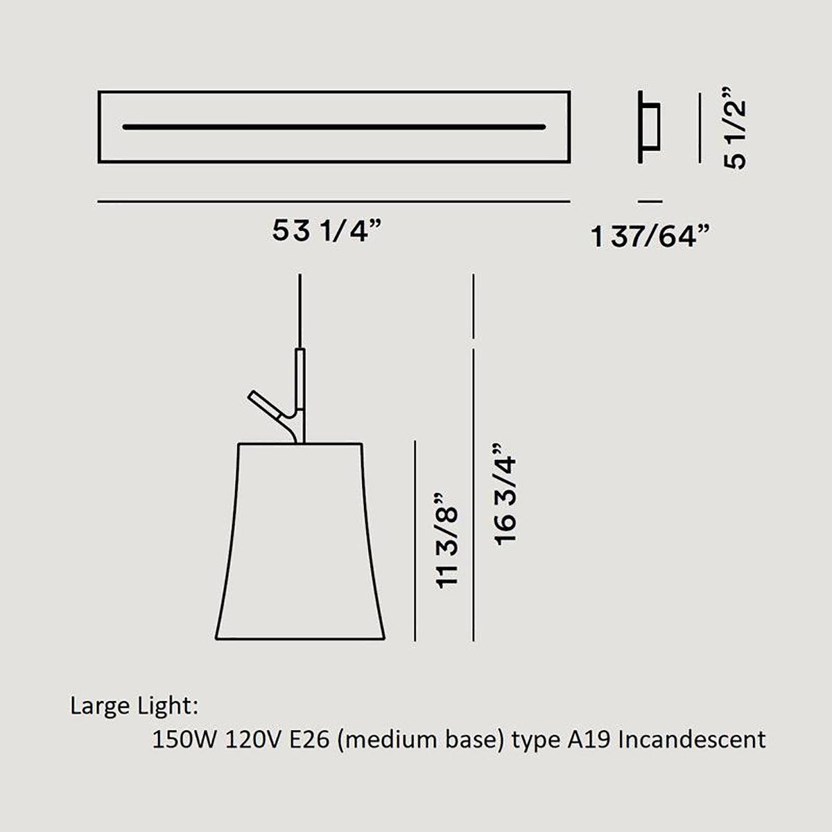 Birdie Long Linear Multi Light Pendant Light