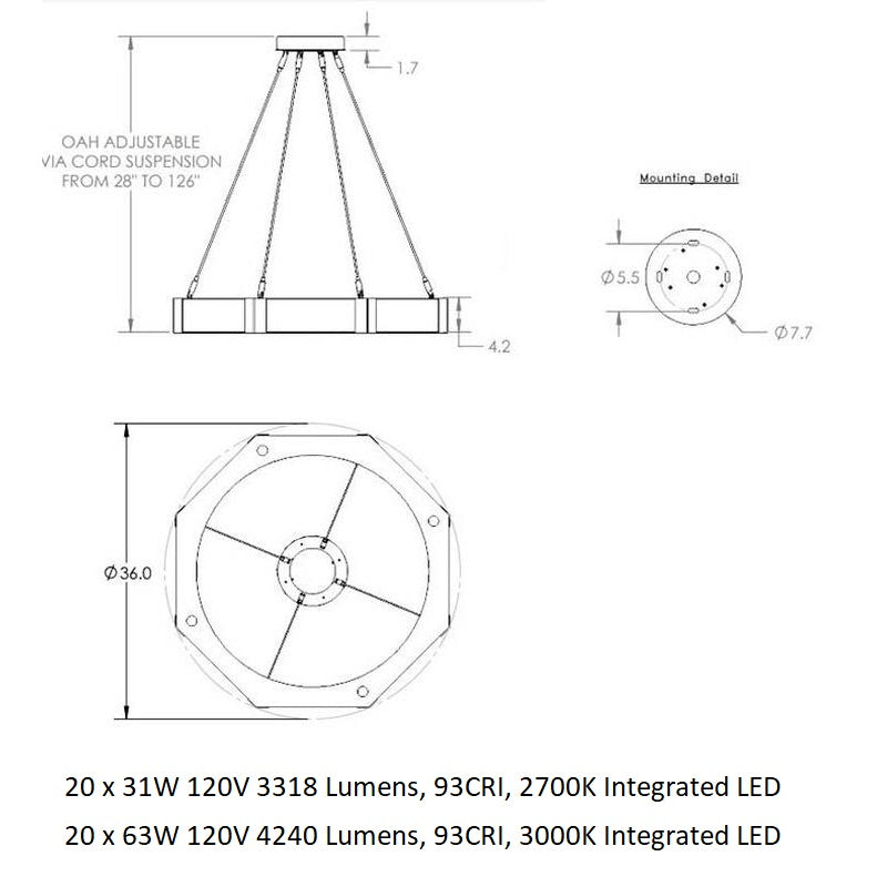 Glacier Single Tier Ring Chandelier