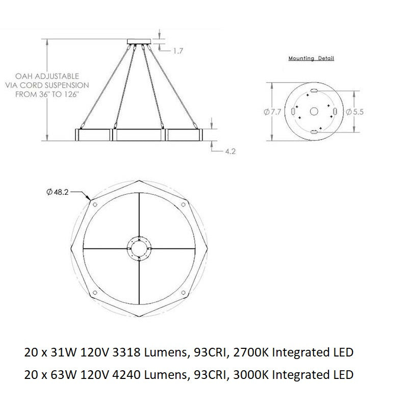Glacier Single Tier Ring Chandelier