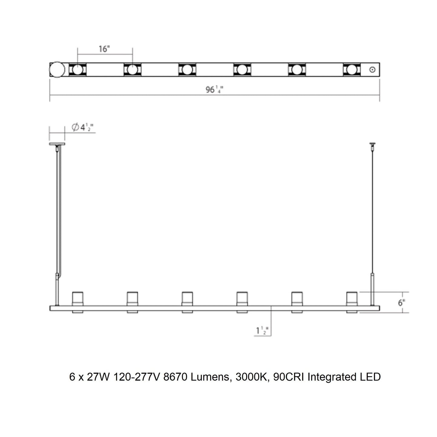 Intervals? Linear LED Pendant Light