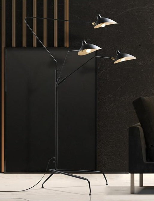 Serge Duckbill Industrial Floor Lamp with 3 Lights