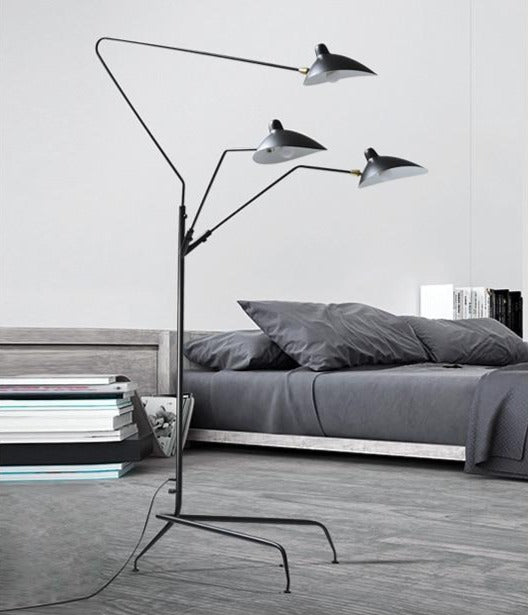 Serge Duckbill Industrial Floor Lamp with 3 Lights