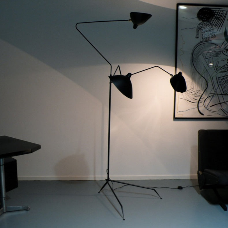 Serge Duckbill Industrial Floor Lamp with 3 Lights