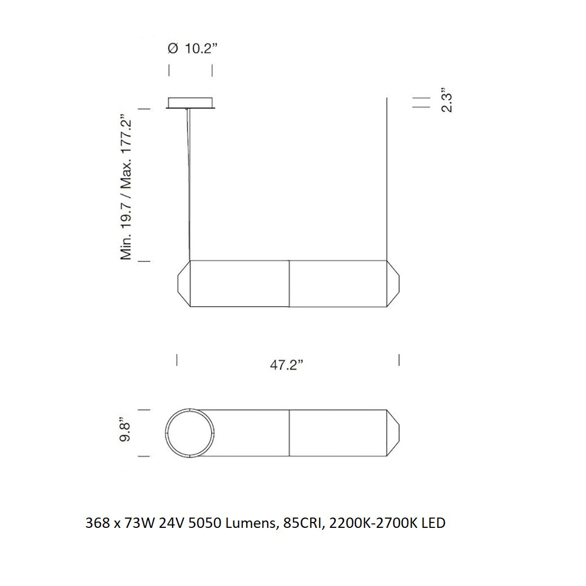 Teki¨° Horizontal Linear Suspension Light