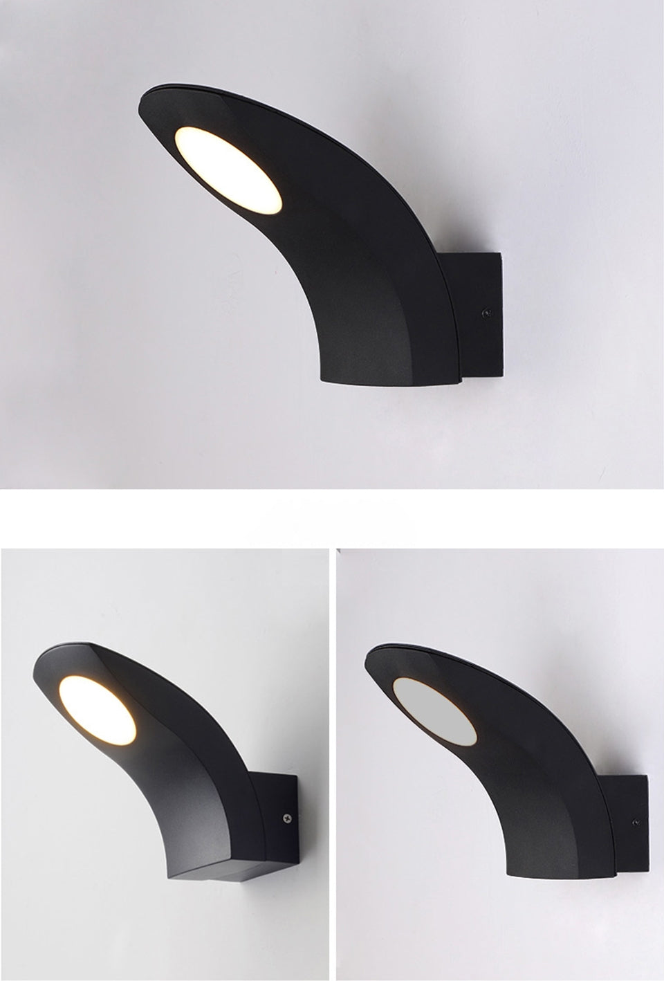 Creative Black Outdoor Waterproof LED Wall Lamp For Balcony, Courtyard, Porch