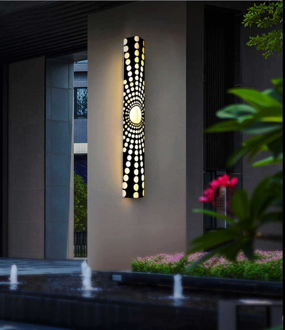 Outdoor Waterproof Marble Imitation Stainless Steel Wall Scones For Garden