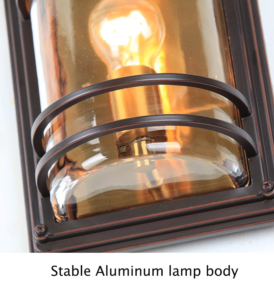 Retro Outdoor Waterproof Aluminum LED Wall Lamp For Garden, Porch, Villa