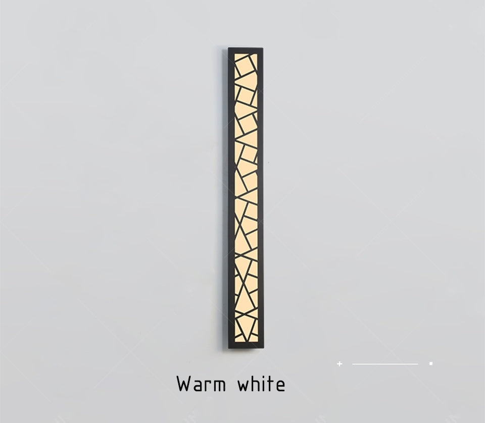 Black Creative Design Outdoor Waterproof Aluminum LED Tall Wall Lamp For Villa