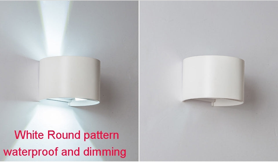 Black/White Outdoor Waterproof Aluminum Cube Shape LED Wall Lamp For Garden
