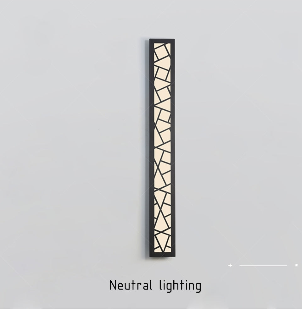 Black Creative Design Outdoor Waterproof Aluminum LED Tall Wall Lamp For Villa