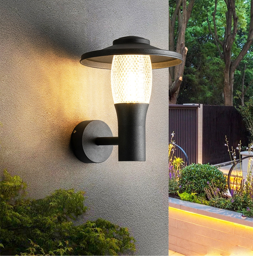 Modern Black Outdoor Aluminum LED Waterproof Wall lamp for Villa, Garden