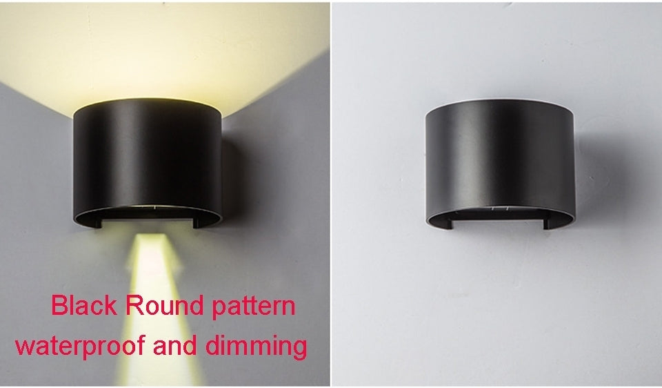 Black/White Outdoor Waterproof Aluminum Cube Shape LED Wall Lamp For Garden