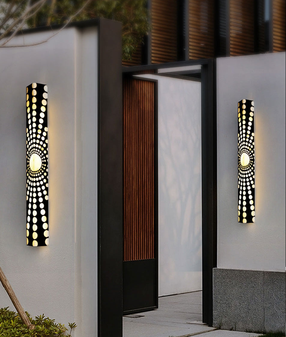 Outdoor Waterproof Marble Imitation Stainless Steel Wall Scones For Garden