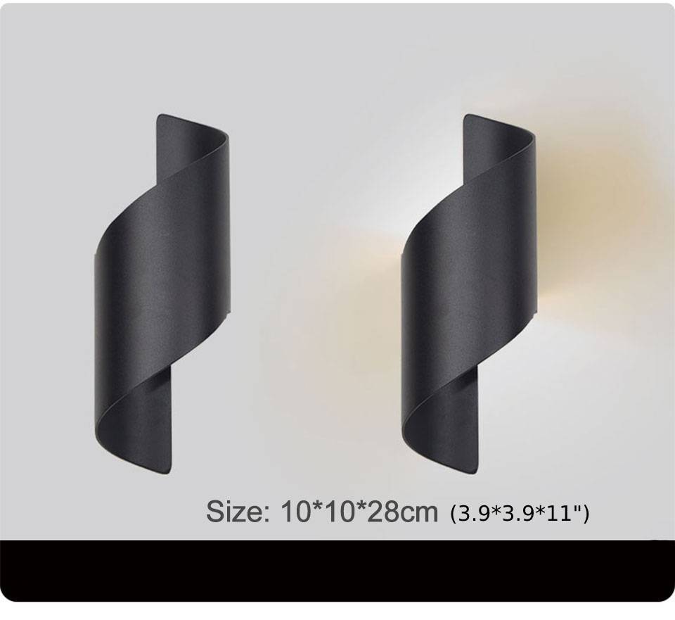 Creative White/Black Outdoor Aluminum Waterproof Wall Lamp For Courtyard