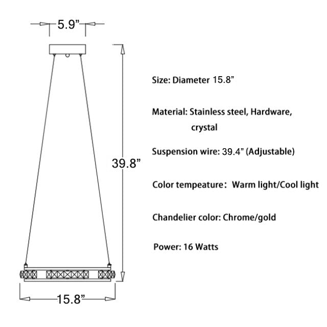 Luxury ring LED chandelier for staircase, foyer, living space , stairwell