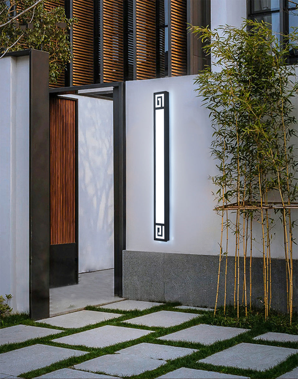 Outdoor Black Waterproof Long LED Wall light For Garden, Villa, Balcony