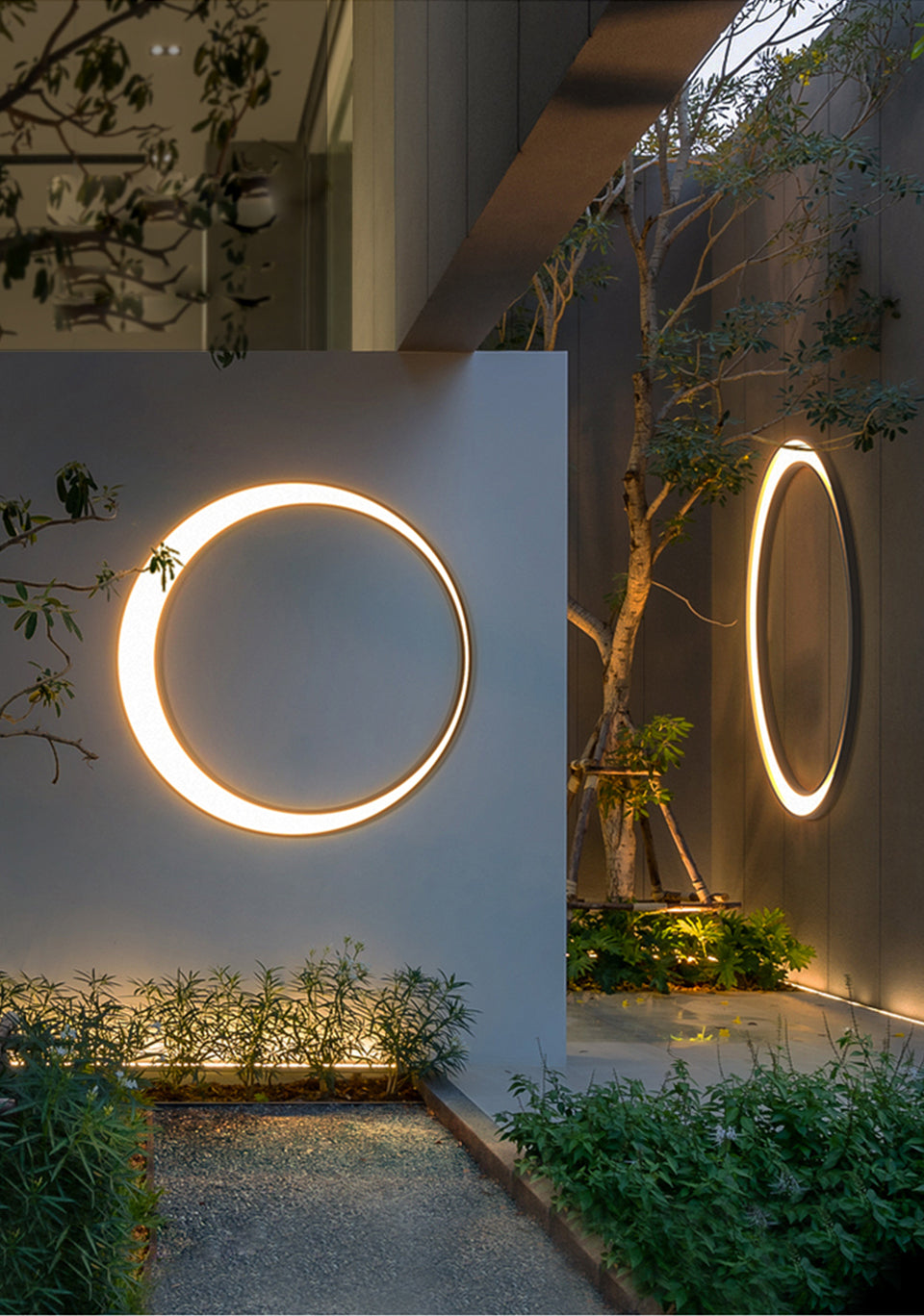 Creative Outdoor Round Waterproof Stainless steel Moon Wall Lamp for Garden