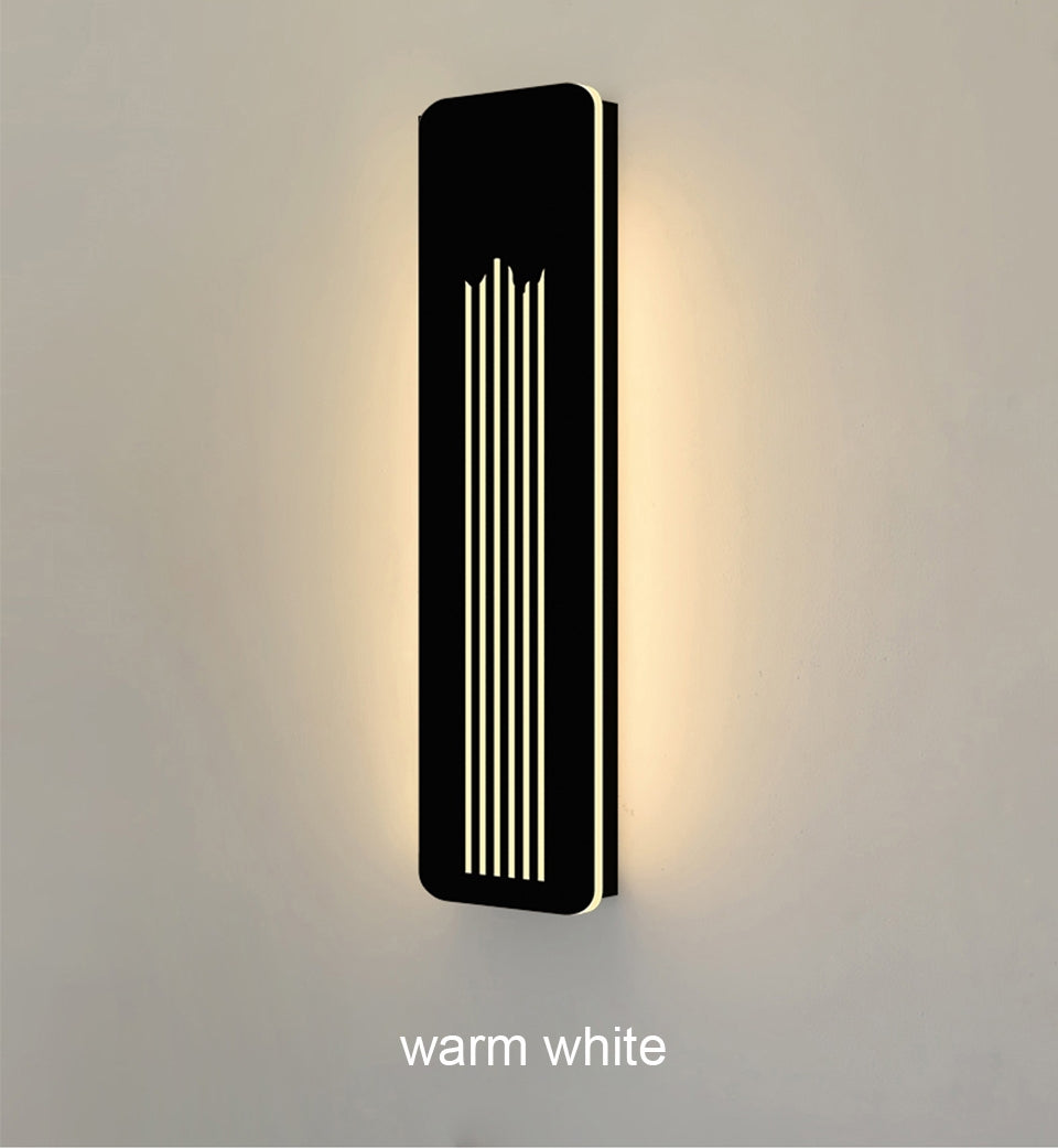 Modern Black Outdoor Waterproof LED Aluminum Wall lamps For Garden Porch