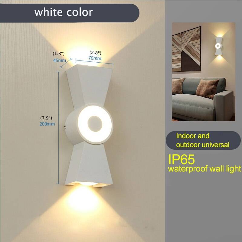 White/Black Outdoor Waterproof Aluminum LED Wall Lighting For Garden, Porch