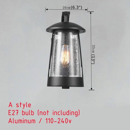 Black Waterproof Outdoor Anti-corrosion LED Wall Lamp for Garden, porch