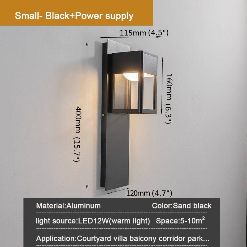 Black/Bronze Outdoor Waterproof LED Aluminum Wall Light With Motion Sensor