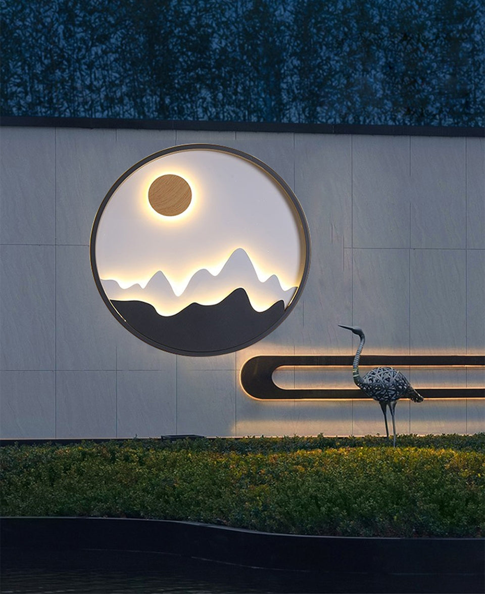 Modern Round Outdoor Aluminum Wall Lamps For Garden Porch, Courtyard