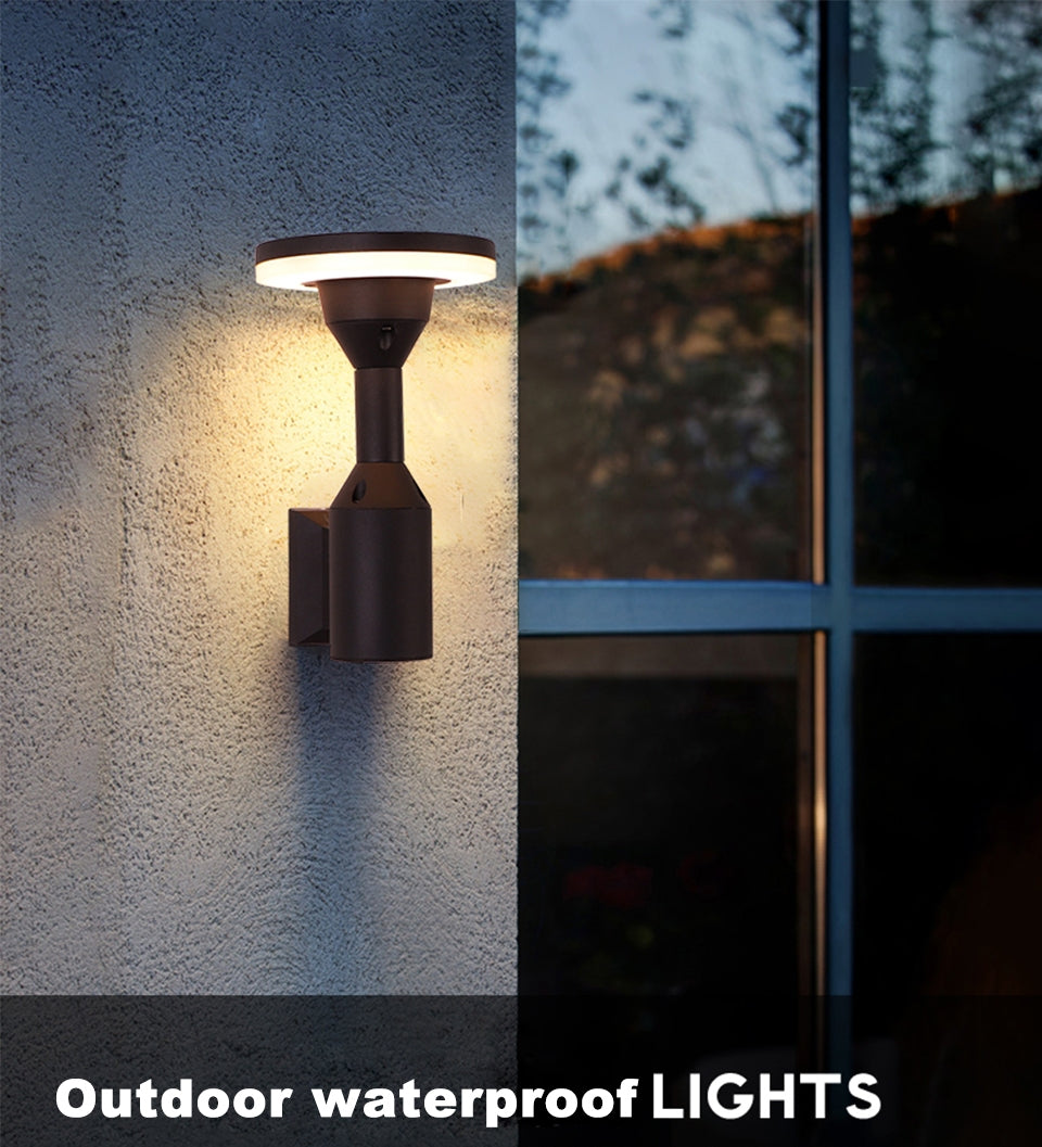 Creative Black Outdoor Waterproof LED Wall Lamp For Balcony, Courtyard, Porch