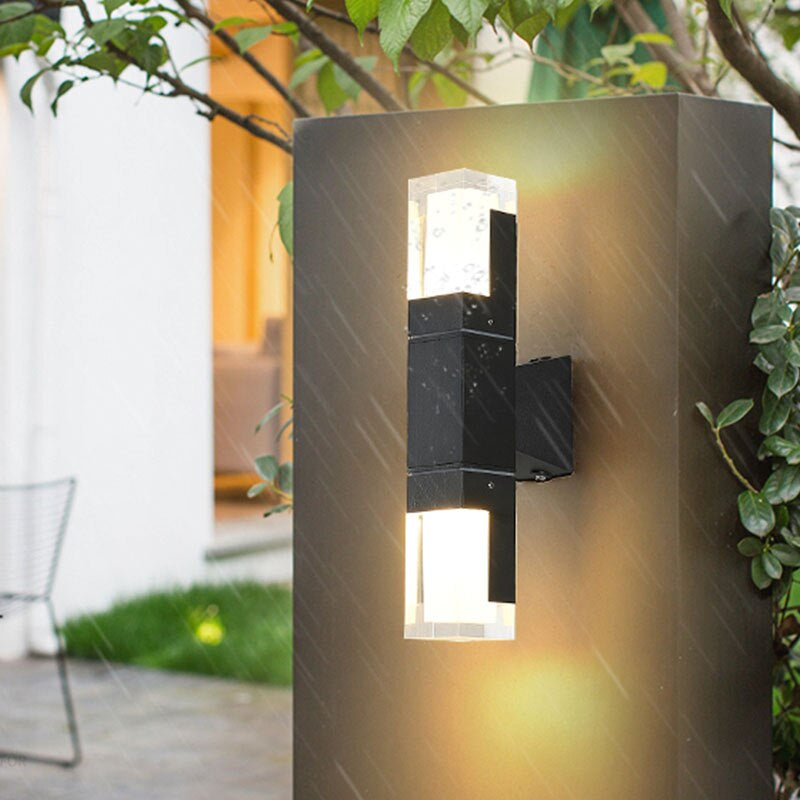 Modern Black Outdoor Waterproof LED Wall Mounted Lamp For Villa, Porch