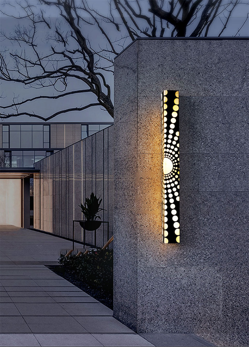 Outdoor Waterproof Marble Imitation Stainless Steel Wall Scones For Garden