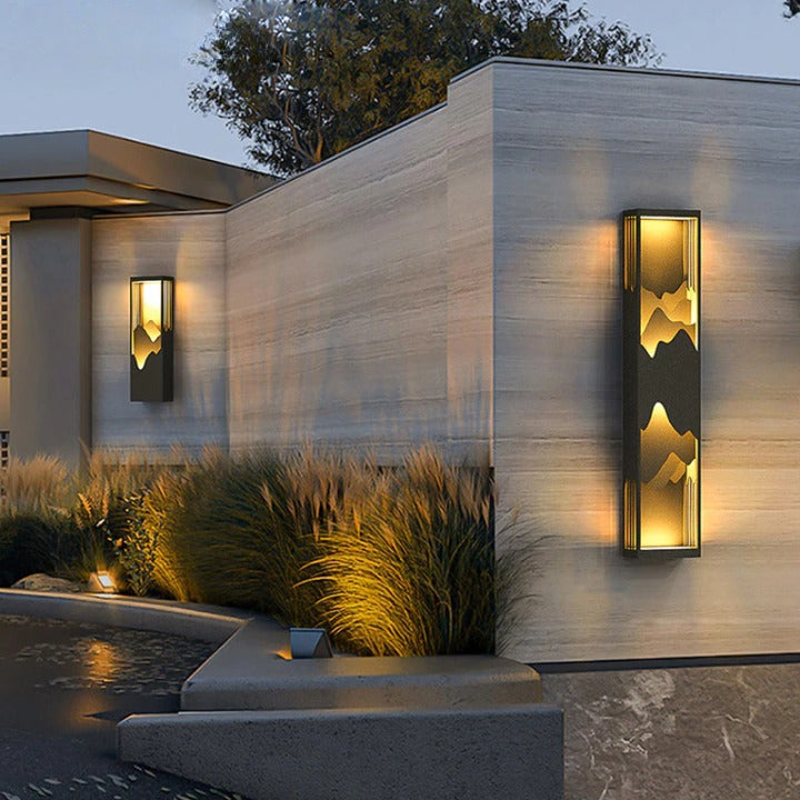 Black Solar Outdoor Original Design Waterproof Wall Light For Garden, Courtyard