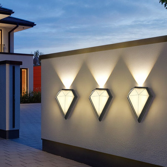 Outdoor Waterproof Diamond Shape Colorful Light LED Wall Lamp For Garden