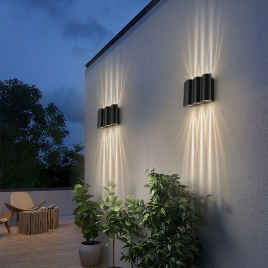 Black Waterproof Outdoor Aluminum LED Wall Lamp For Garden, Villa, Porch