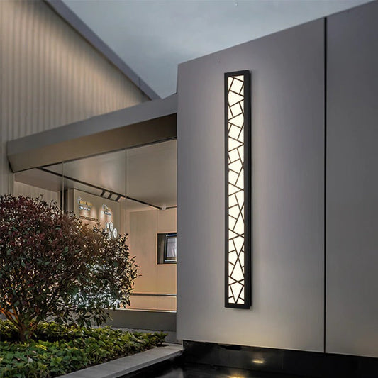 Black Creative Design Outdoor Waterproof Aluminum LED Tall Wall Lamp For Villa